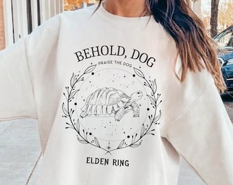 Sudadera ELDEN RING, almas oscuras, malenia, soulsborne, regalo de anillo elden, transmitido por sangre, ranni, empañado, merchandising de anillo elden, perro tortuga