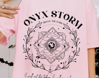 Onyx storm shirt comfort colors, yarros merch, tshirt onyx storm, fourth wing, basgiath war college, onyx storm merch, onyx storm tee