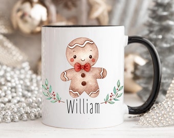 Taza de Navidad de chocolate caliente, Taza de Navidad para niños, Relleno de medias para niños, Taza de Navidad personalizada para niños, Regalo de Navidad para niños, regalo para niños
