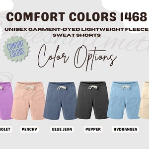 Shorts Size Chart I Comfort Colors 1468 Color Options | Size Chart | 5 files !!! | Color Chart | Color Guide | Sizing Guide | 1468 shorts