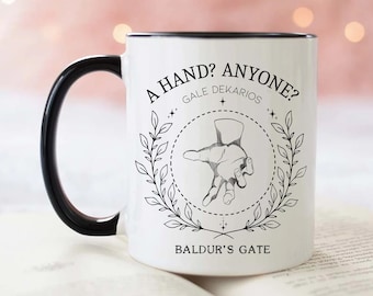 En hand? Någon? Gale-mugg, Baldurs Gate-mugg, BG3-kaffemugg, Astarion-mugg, Dungeons and Dragons, BG3-följeslagare, videospelskonst, gamer-mugg
