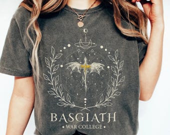 Vintage Basgiath War College 2 Sided Comfort Color Shirt, Fourth Wing Shirt, Dragon Rider Shirt, Violet Sorrengail Tee, Xaden Riorson