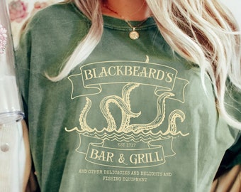 Our Flag Means Death Comfort Colors T-Shirt, Blackbeard's Bar & Grill, OFMD Crewneck Shirt, LGBT tee, Pirate Bar Shirt, OFMD fan gift
