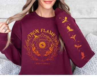 Iron Flame Rebecca Yarros Sweatshirt, Fourth Wing Sweatshirt, Rebecca Yarros merch, Dragon Rider, Reading Sweater, Basgiath War College