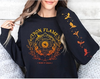 Iron Flame Pullover, Vierter Flügel Rebecca Yarros Sweatshirt, Dragon Rider, Bookish Soodie, Basgiath War College Crewneck Sweatshirt