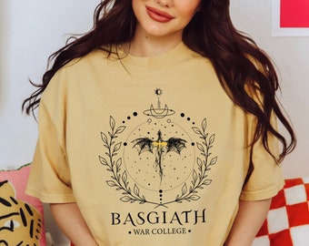 Basgiath War College 2 Sided Comfort Colors T-shirt, Fourth Wing Tee, Dragon Rider shirt, Violet Sorrengail tshirt, RY merch