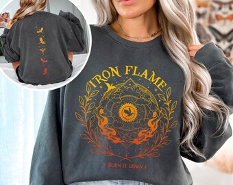 Iron Flame Sweatshirt, Vierter Flügel Shirt, Rebecca Yarros, Drachenreiter Shirt, Violet Sorrengail, Bücherwurm Shirt, Basgiath War College Shirt