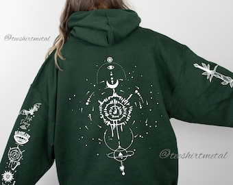 4-sided Astarion Hoodie, Baldurs Gate Hoodie with designs on front, back and both sleeves, BG3 hoodie, Astarion Approves