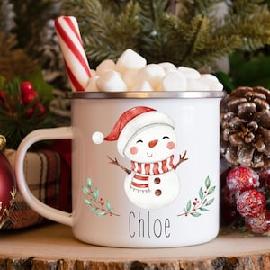 Christmas Snowman Mug, Kids Christmas Gift , Kids Stocking Stuffer , Personalized Kids Christmas Mug, Snowman Gift, personalized, hot cocoa