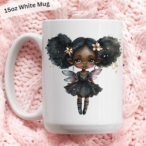 Fairies Mug, fairy mug gifts, fairy coffee mugs, black girl mugs, baby shower gift, birthday gift for kids, kid gifts, kid's gift, cute girl