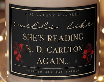 Smells like she's reading H. D. Carlton candle, haunting adeline, zade meadows, h d carlton, hunting adeline, hd carlton, Scented Candle