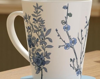Chinoiserie mug, toile de jouy mug, blue and white floral bird mug, classy tea mug, elegant coffee mug, housewarming gift, newlywed gift