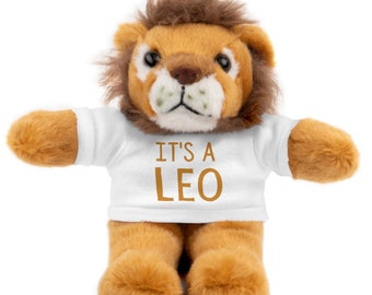 Personalized Lion, stuffed animal gift, gift for a leo, zodiac sign leo gifts, new baby gift, birth announcement, Leo birthday gift, custom