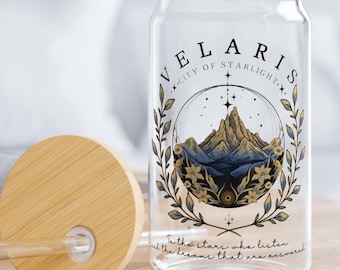 Velaris Sipper-glas, Acotar-glas, sjm merchandise, velarismugg, velaris-glas, acotar-dricksglas, rhysand, boklig dryckesserie