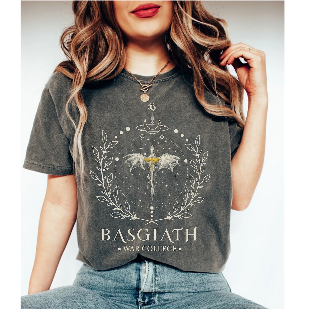 Fourth Wing Dragon Rider Vintage Tee - Ladies Slim Fit V-Neck Basgiath College Shirt