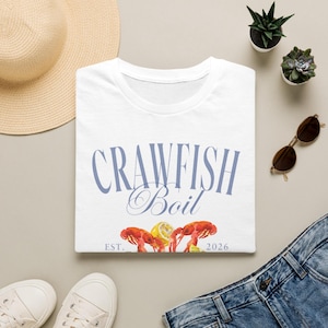 Camiseta elegante para fiestas de cangrejos de río, camiseta para amantes de los cangrejos de río, camiseta para mujer para la temporada de cangrejos de río, camiseta de comida sureña, camiseta de mariscos