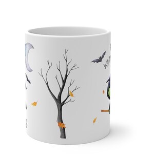 Färgskiftande mugg, Halloweenmugg för barn / Varm chokladmugg, Söt häxmugg, Halloweenpresent för barn, Personlig Halloweenmugg för barn bild 6