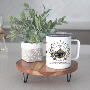 ACOTAR Velaris to go cup, Velaris Insulated Coffee Mug with lid, mug Acotar, sjm merch, feyre and rhysand mug, throne of glass mug, acomaf, velaris city of starlight, a court of mist and fury, romantasy reader mug, feyre archeron, acotar reader mug
