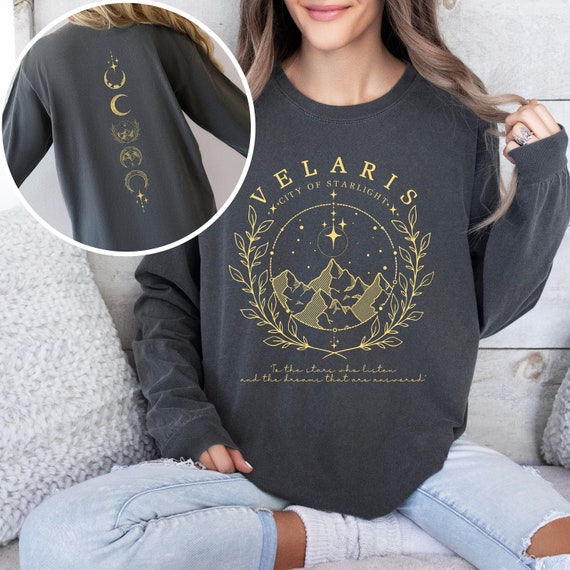 Velaris LONG SLEEVE SHIRT, Acotar Comfort Colors long sleeve shirt, Night Court long sleeve shirt, Sarah J Maas, Feyre and Rhysand