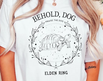 ELDEN RING Shirt,Behold Dog Shirt,Turtle Dog Shirt,Funny Gaming Shirt,Gift For Gamer,The Dark Souls Tee, pope turtle,Video Game Shirt