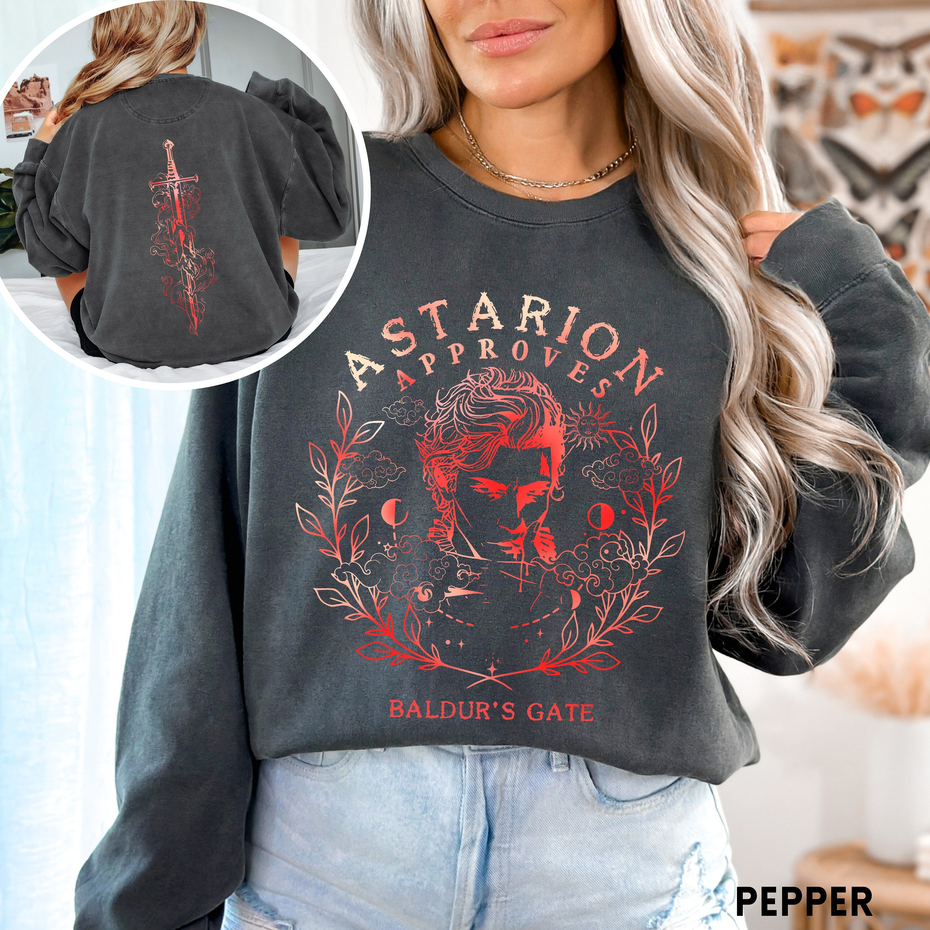[GRAVER]★CHAOS OF ART SWEATSHIRT Adventure Awaits Sweatshirt, Astarion Approves, Astarion