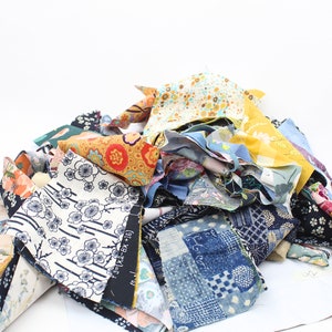 Fabric Scrap Grab Bag: Art Gallery, Moda, Kaufman Indigo Quilting