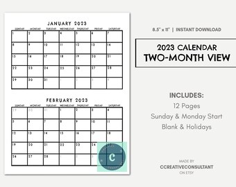 Blank Vertical Calendar Printable - Etsy