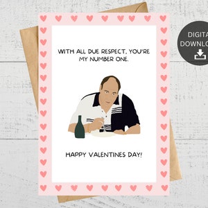 Mit allem Respekt, du bist meine Nummer eins druckbare Karte, für Valentinstag, Fan-Geschenk, sofortiger digitaler Download