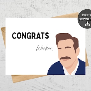 Congrats Wanker, Printable Card, Instant Digital Download.