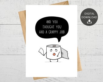 Funny Goodbye Card for Coworker, New Job, Retirement (Digital Download)