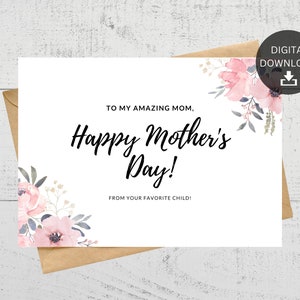 El mejor cumplido que alguien podría darme es decir que soy como tú, tarjeta imprimible del Día de la Madre, descarga instantánea.