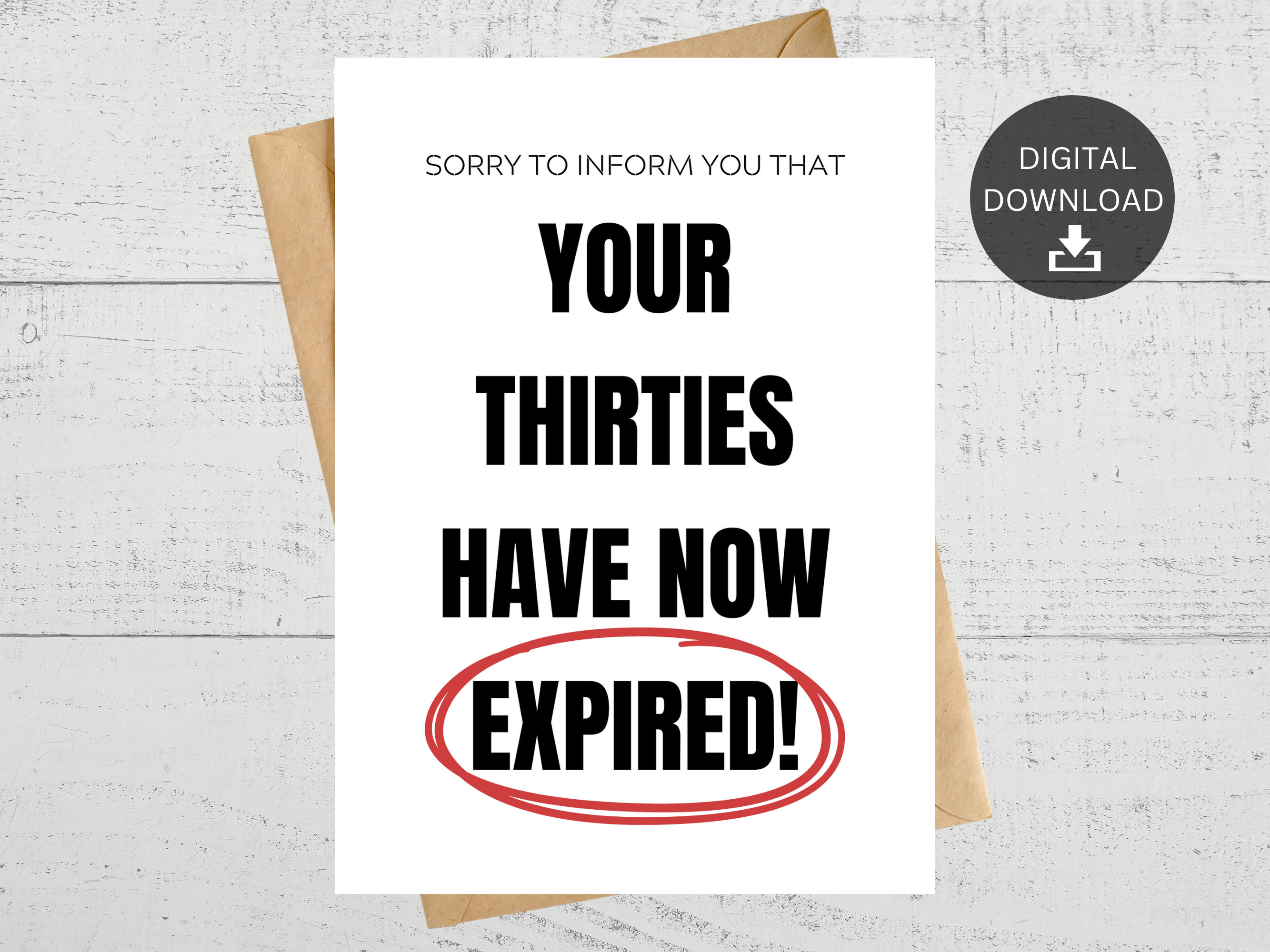 Sorry to Inform You That Your Thirties Have Expired, Printable 40th ...