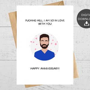 Putain d'enfer, je suis tellement amoureux de toi, carte imprimable, pour anniversaire, cadeau de fan, téléchargement numérique instantané
