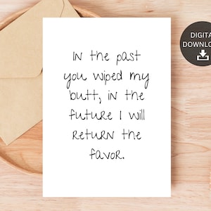 Funny Printable Birthday Card For Parent or Grandparent, Humorous Card For Old Person, Instant Digital Download