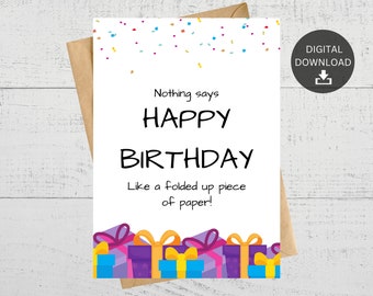 Printable Birthday Card, Funny Gift For Friend, For Co-worker, Instant Digital Download.