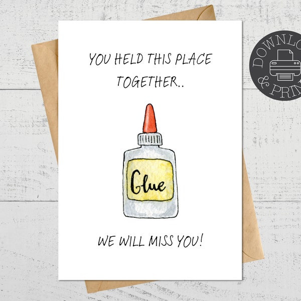 Printable Farewell Card For Leaving Co-Worker, We Will Miss You Card Goodbye Card, Instant Digital Download