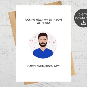 Putain d'enfer, je suis tellement amoureux de toi, carte imprimable, pour la Saint Valentin, cadeau de fan, téléchargement numérique instantané
