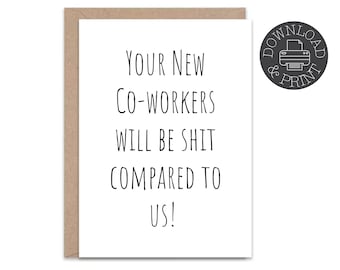 Funny Farewell Card For Co-Worker (Digital Download)