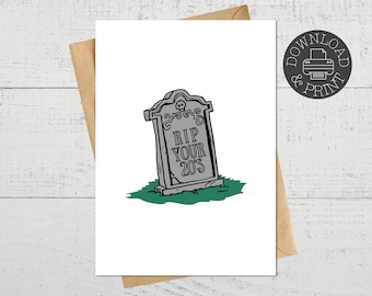 Funny Printable 30th Birthday Card, RIP 20's Card For Friend, Instant Digital Download