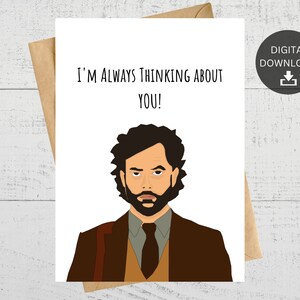 I&#39;m Always Thinking About You, Printable Card, Fan Gift, Instant Digital Download