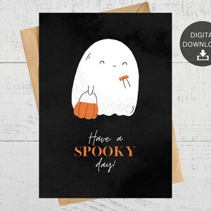 Buona giornata spettrale, biglietto di Halloween stampabile, digitale istantaneo