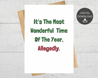 Zabawna kartka świąteczna, rzekomo bożonarodzeniowa (do pobrania w wersji cyfrowej)