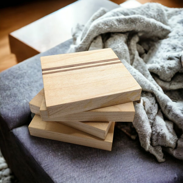 Handcrafted Maple/Walnut Coasters