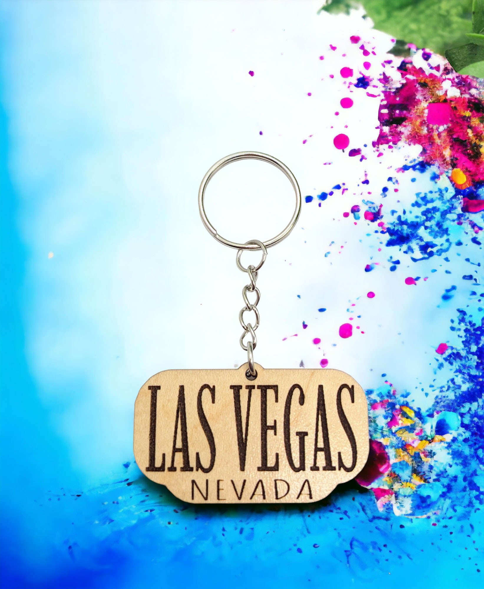 Las Vegas Pendant Stainless Steel Keychain For Men Women Gold Plated Key  Chains Cool Statement Geometric Jewelry Gift