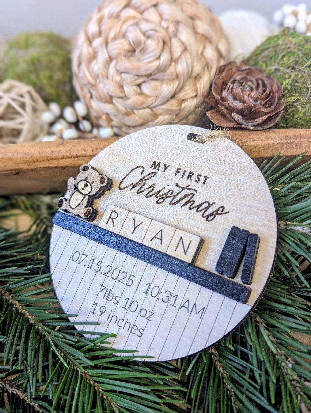 My First Christmas Ornament • Personalized Baby Ornament • Custom Name — free download