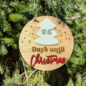 Countdown To Christmas Ornament -  Countdown To Christmas Sign - Dry Erase Countdown To Christmas - Christmas decor - Holiday Countdown Sign