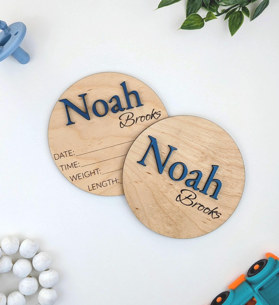Personalized Wooden Birth Announcement • Custom Baby Name Sign • Baby ...