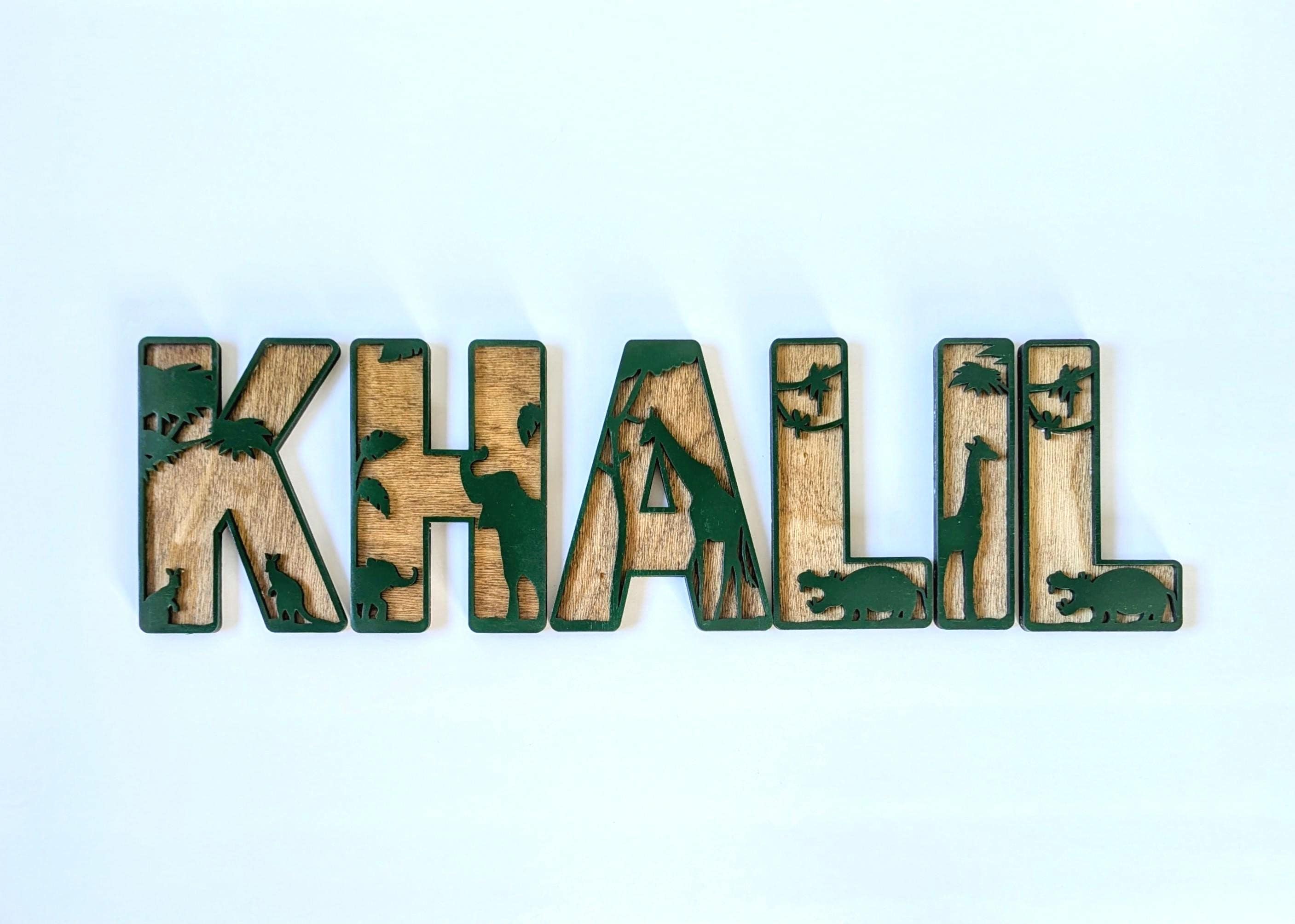 Safari Jungle Animal Alphabet Letters – Layered Wooden Nursery Wall ...