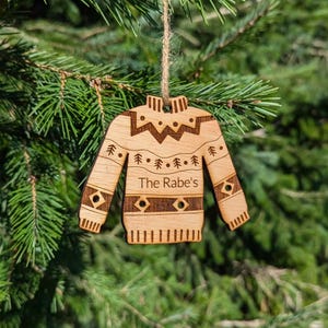 Benutzerdefinierte Familie Weihnachtsschmuck - personalisierte hässliche Pullover-Verzierung - benutzerdefinierte Verzierung - hässliche Weihnachtspullover-Verzierung