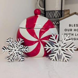 Snowflake Decor - Christmas Decor - Snowflake Tabletop Decor - Self Standing Snowflake- Holiday Decorations - Winter Decor - Christmas Decor